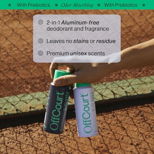 OffCourt - Natural Deodorant Body Spray for Men and Women - Aluminum Free - Whole Body Deodorant for Women and Men - Multi-Scent Pack with Citrus and Sandalwood, 3.4 Ounce (Pack of 2)