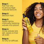 Matrix A Curl Can Dream Scrunch N' Go Defining Spray For Wavy and Curly Hair, Frizz Control and Heat Protection Hair Spray, With Manuka Honey Extract