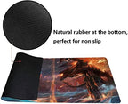 MTG Playmat, Game Play Mat for MTG TCG 24 x 14 inches Trading Card Inked Game Playmats with Storage Bag Smooth Rubber Surface Battle Game