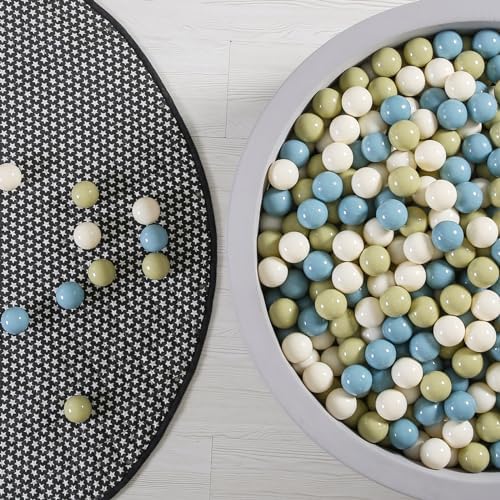 GOGOSO Balls for Ball Pit - Plastic Ball for Toddlers 1-3, Baby Kids Ball Pool Decoration,Creamy Green+Creamy Blue+ Soft White,200pcs