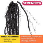 Goddess Passion Twist Hair with Curly End 12 Inch Short Pre-Looped Boho Style Crochet Braids Pre-twisted (8 Packs, 4#, Brown)