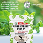 Mighty Mint Mouse Repellent Pouches, Peppermint Rodent Deterrent for Home, RV, and More, 12 Pack