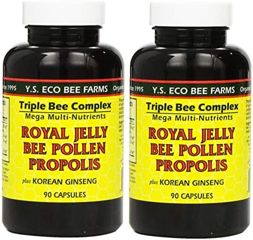 YS Eco Bee Farms, Royal Jelly Bee Pollen Propolis plus Korean Ginseng, 90 Capsules (2Pack)