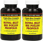 YS Eco Bee Farms, Royal Jelly Bee Pollen Propolis plus Korean Ginseng, 90 Capsules (2Pack)