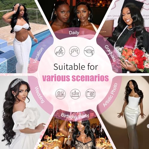 DMKEEP 12A Body Wave Bundles Human Hair 20 22 24 Inch Human Hair Bundles 100% Unprocessed Brazilian Raw Virgin Hair 3 Bundles Body Wave Weave Bundles Human Hair Natural Color