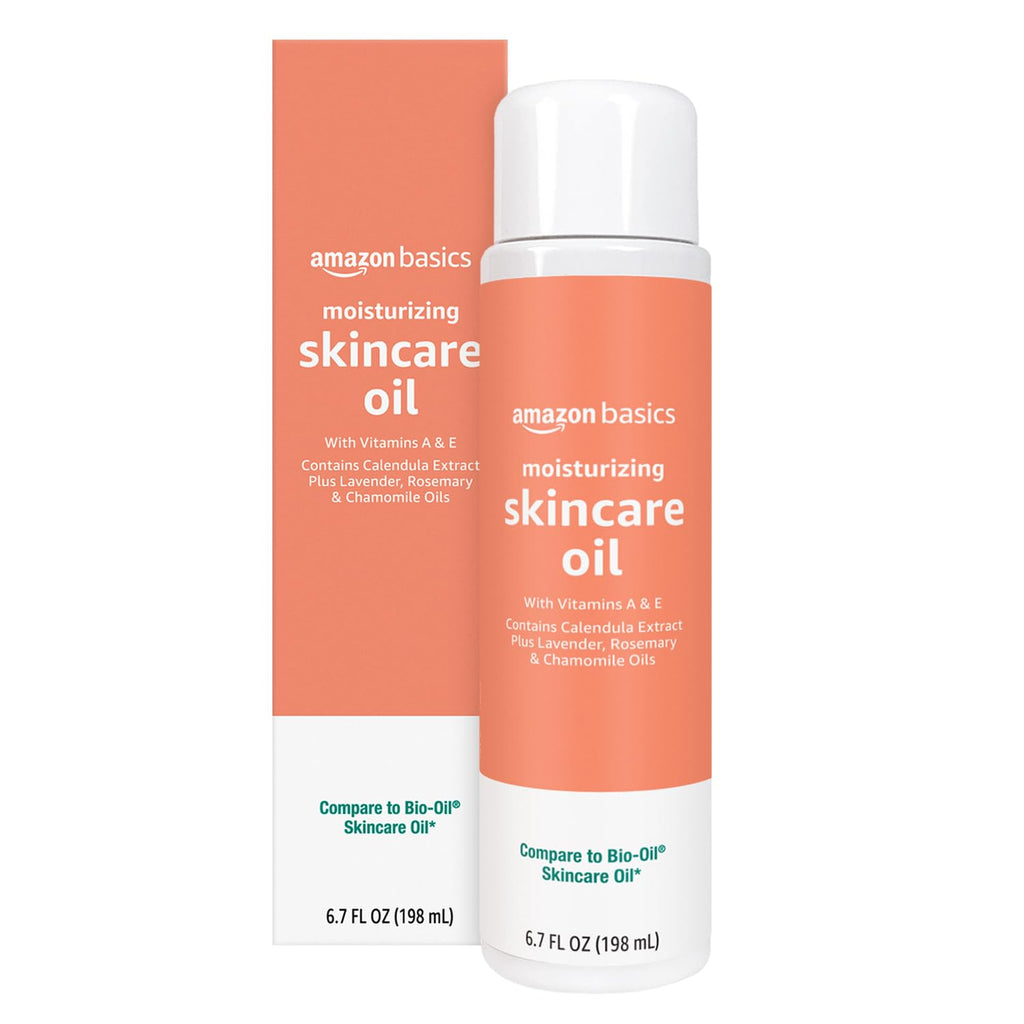 Amazon Basics Moisturizing Body Oil for Skin with Vitamins A & E, Antioxidant Skincare Oil, 6.7 fl oz