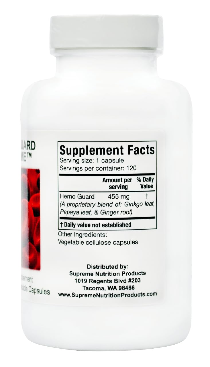 Supreme Nutrition Hemo Guard Supreme, 120 Pure Herbal Combination Vegetarian Capsules