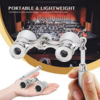 Aomekie Opera Glasses Binoculars 3X25 Lorgnette Theater Glasses Mini Binocular Compact with Handle for Adults Women in Musical Concert（Silver）