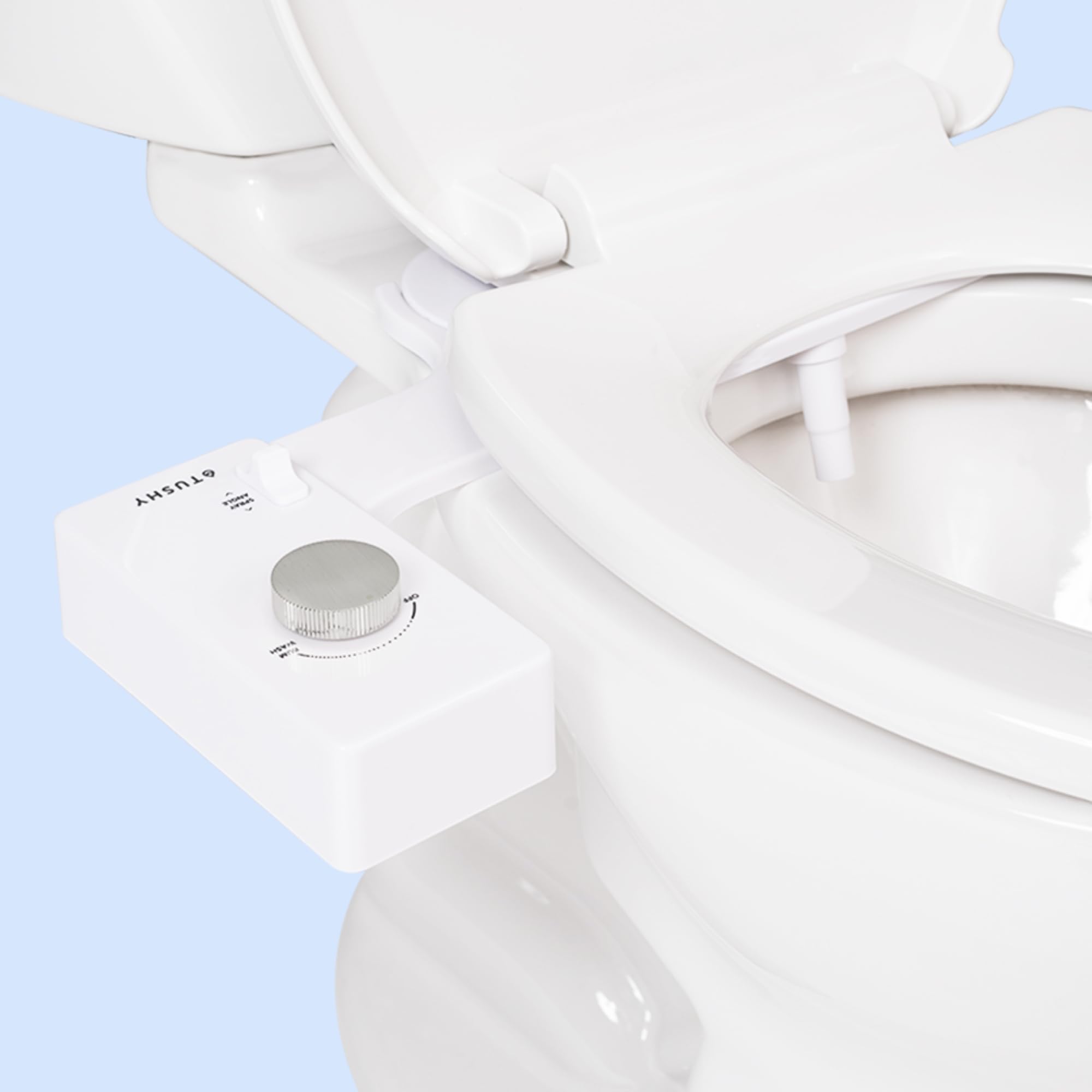 TUSHY Classic 3.0 Bidet Toilet Seat Attachment - a Non-Electric Self Cleaning Water Sprayer with Adjustable Water Pressure Nozzle, Angle Control & Easy Home Installation (Brushed Nickel)