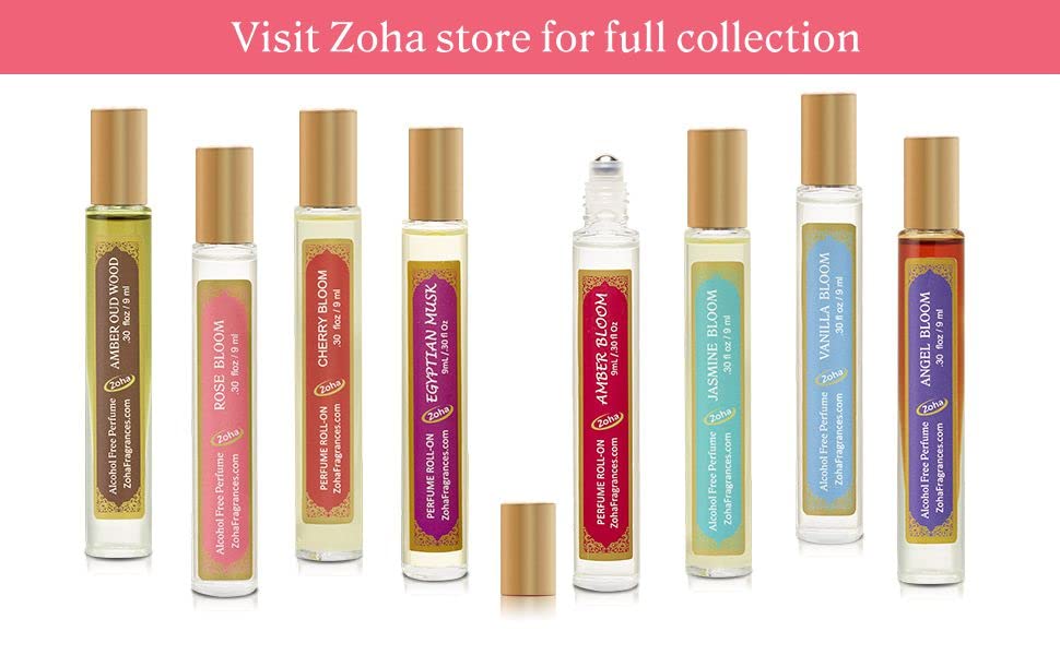 Zoha Rose Bloom Oil Perfume for Women & Men, Roll On Perfume Oil and Rose Perfume Spray, Alcohol Free Skin Moisturizing Rose Oil Perfume