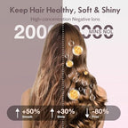 Thermal Brush Blowout, Curling Iron 1.5 Inch Thermal Round Hair Curling Brush with 5 Temp Settings, Universal Voltage, Tourmaline Ceramic, Negative Ion Technology, New Update Rose Gold