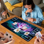 for MTG Game Playmat, for Magic TCG Rubber Play mat,Tabletop Card Playmats with Smooth Surface,Trading Card Inked Game Mat with White Zones,Battle Game,Colorful Glowing Lotu