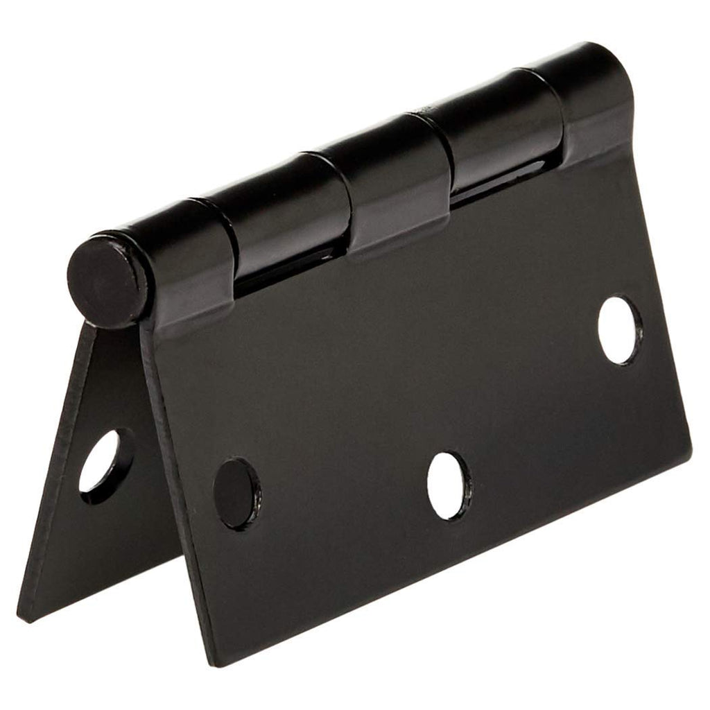 Amazon Basics Interior Door Hinges, Square, 3.5 x 3.5 Inch, Matte Black, Pack of 12