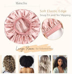 YANIBEST Satin Bonnet for Sleeping Women Double Layer Hair Silk Bonnets for Sleeping with Elastic Band