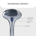 Brookstone B-HHP-650J Cordless Neck, Back Percussion Massager Deep Kneading Dual-Node Portable Light-Weight Rechargeable Brookstone Max 2, Silver ()