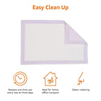 Amazon Basics Cat Pee Pads, Super Absorbent, Odor Control, Universal Fit for Litter Box, Disposable, Multi-Cat, Unscented, Purple and White, 20 Count