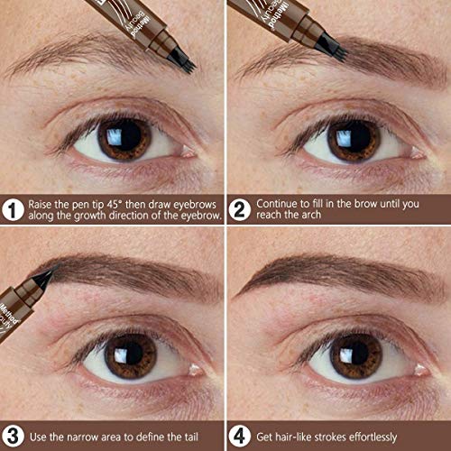 Eyebrow Pen - iMethod Upgrade Eyebrow TattooPen, Eyebrow Makeup, Long Lasting, Waterproof and Smudge-proof, Dark Grey