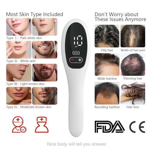 Laser Comb, Red Light Therapy for Hair Growth, Medical Grade Hair Loss Treatment Regrows Fuller and Thickness, Reverses Thinning, Stimulates Growth for Men & Women