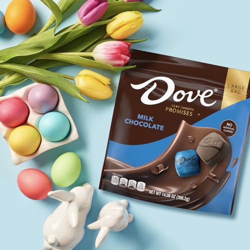 DOVE PROMISES Milk Chocolate Large Bag Individually Foil Wrapped Easter Basket Easter Egg Stuffers Easter Candy, 14.08 Oz Bag