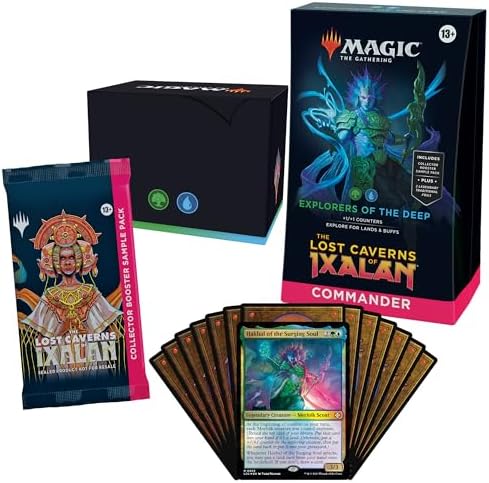 Magic: The Gathering The Lost Caverns of Ixalan Commander Deck - Explorers of The Deep (100-Card Deck, 2-Card Collector Booster Sample Pack + Accessories)