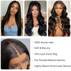13x6 Lace Front Wigs Human Hair 26 Inch Body Wave Lace Front Wigs Human Hair Pre Plucked 200% Density Real Wigs Human Hair with Baby Glueless Wigs Hair Human Hair Lace Front Wigs