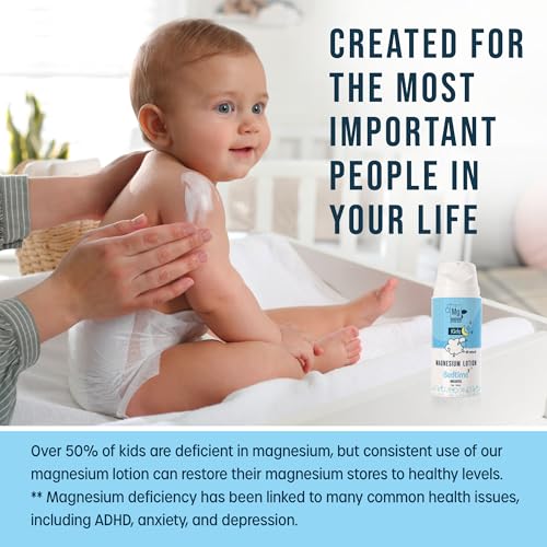 Unscented Magnesium Lotion for Kids | 5oz Bottle with 250mg in each Teaspoon | We use Natural Shea Butter in Our Paraben-Free Magnesium Lotion for Sleep