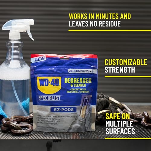 WD-40 Specialist Degreaser and Cleaner EZ-PODS, Customizable Industrial-Strength Concentrate, Multi-Surface Cleaning Solution, 1-Pack of 20 PODS