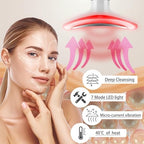 7 Color True Beauty Glow Facial Massager, Red-Light-Therapy Wand for Facial Skin Care, Vibrating Massager for Face and Neck, Galvanic Facial Machine, Lymphatic Drainage Massager Face
