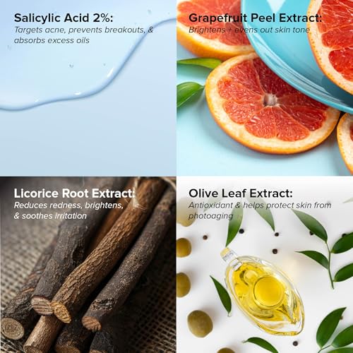 DRMTLGY Acne Cleanser - Oil-Free Salicylic Acid Cleanser & Face Wash for Acne Prone Skin