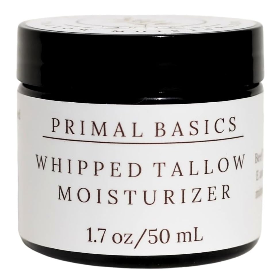 100% Grass Fed Grass Finished Whipped Vanilla Beef Tallow Moisturizer/Body Balm for Face, Body, Oily, Dry, Sensitive Skin -Contains Vitamins A, D, E, K -USA Made