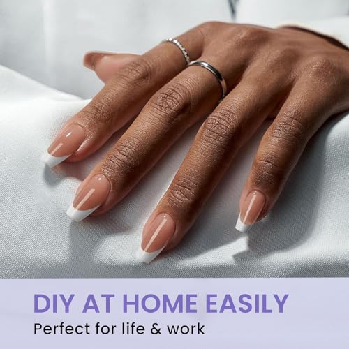 BTArtbox Short Coffin Fake Nails - 320pcs Short Nail Tips Pre-shape Half Matte Soft Gel Tips, Full Cover Clear Acrylic False Nails fot Nail Extension Home DIY Nail Salon