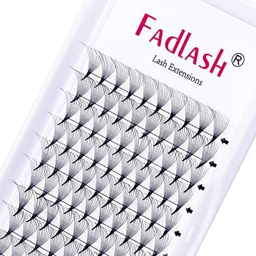 Volume Lash Extensions 10D 0.07 Fan Lash Extensions C Curl 12mm Premade Fans Eyelash Extensions Volume Lashes Pointed Base Middle Stem (10D-0.07-C, 12mm)