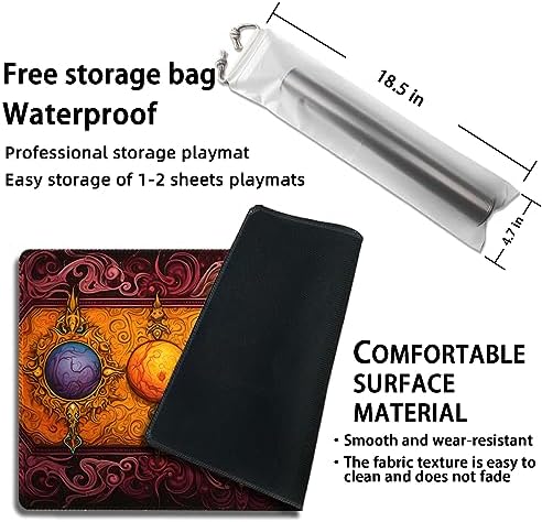 Playmat for MTG, with Free Storage Bags,Game Mat 24 x 14 inches, TCG and Board Game Mat for Cards,Mousepad Desk Mats (Regular,Magic Mat 6)