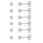 MDFUN Stud Earrings for Women Hypoallergenic Cubic Zirconia Earring 3MM