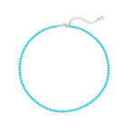 Luxval Turquoise Necklaces for Women Silver Tennis Necklaces Western Turquoise Boho Necklace Beach Summer Everyday Western Jewelry Gifts