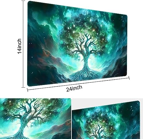 Premium Board Game 24x14in MTG Playmat Compatible for OCG CCG RPG TCG Playmat (Green Vitality)
