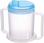 Life Healthcare Adult Drinking Cup for Elderly – 300ml Non Spill Cups – Dishwasher Safe Non-BPA Plastic Two Handled Cup for Elderly – Plastic Beakers for Adults, Disability People