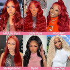 Reddish Brown Lace Front Wigs Human Hair Pre Plucked 13X6 Body Wave Lace Front Wigs Human Hair with Baby Hair Colored Red HD Lace Frontal Wigs 180% Density Human Hair Wigs For Women 32 Inch