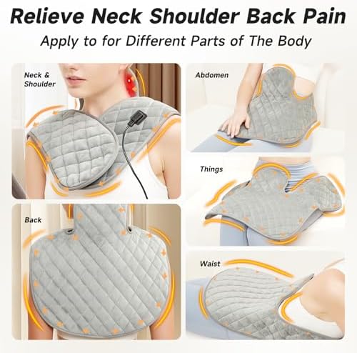 Red Light Therapy for Body, Shoulder Heating Pad, 660nm&850nm Wearable Near Infrared Red Light Heated Therapy Belt for Neck,Shoulder,Back,Body, Adjustable Temperature LED Remote Control
