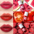Lip Tint Stain Set, Korean Water Tint Lightweight Non-sticky, Waterproof Long Lasting Liquid Blush & Lip Stain, Transfer-Proof, Matte Finish Lip Color Makeup (fruit platter)