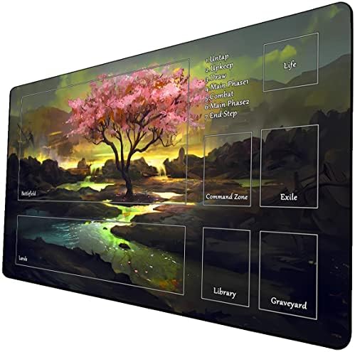 MTG Playmat, Game Play Mat for MTG TCG 24 x 14 inches Trading Card Inked Game Playmats with Storage Bag Smooth Rubber Surface Battle Game