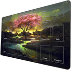 MTG Playmat, Game Play Mat for MTG TCG 24 x 14 inches Trading Card Inked Game Playmats with Storage Bag Smooth Rubber Surface Battle Game