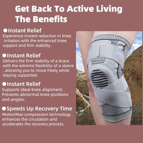 Motion Max Knee Pro Knee Brace,Bone-on-Bone WalkingSupport,Bone RecoveryKnee Braces,XL,One Pair