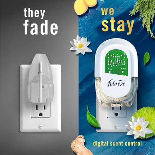Febreze Odor-Fighting Fade Defy PLUG Air Freshener, Mountain, Ocean, Amber, 3 Ct, 0.87 fl oz Each Pack of 2