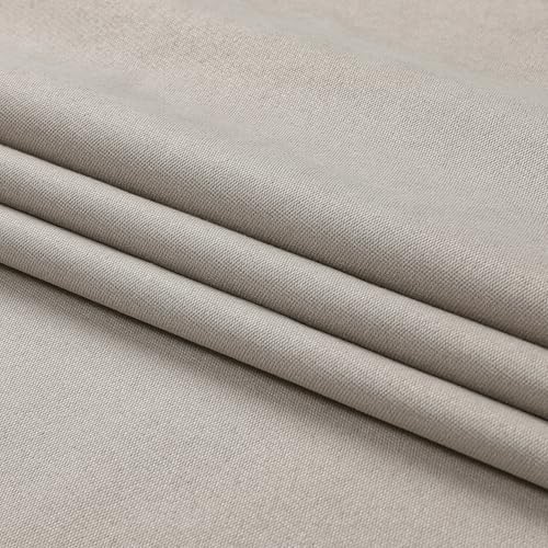 Joydeco Linen Blackout Curtains for Bedroom 90 Inches Long Grommet Heavy Duty Living Room Drapes Thermal Insulated Noise Reduce Cancelling Curtains 2 Panels W52 x L90 Inch Natural