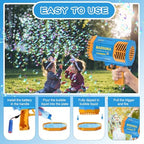 Bubble Machine Gun Kids Toys, Bubble Gun with Colorful Lights and Thousands Bubbles, Outdoor Toy Birthday Party Favors for Boys Girls Age 3 4 5 6 7 8 9 10 11 12 Years Old