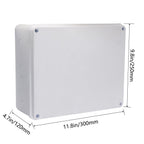 LuSumtly Junction box Dustproof Waterproof IP65 ABS Plastic Electrical Boxes, Indoor & Outdoor Electrical Power Cord Enclosure Universal Project Box DIY Case White 11.8 x 9.8 x 4.7 inch(300x250x120mm)