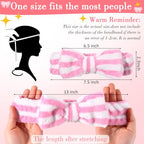 WILLBOND 24 Pack Spa Headband Bow Hairband Facial Makeup Women Face Wash Adjustable Skincare Headbands Flannel Towel Soft Head Wraps for Women Shower Washing Face(Cute Pattern)