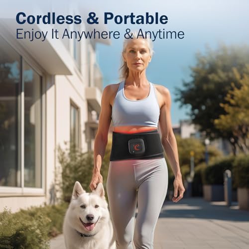 Comfytemp Cordless Red Light Therapy Belt for Body, Portable Rechargeable Near Infrared Light Therapy Wrap, 19W Wireless Large Light Band with Timer for Waist Lumbar Lower Back Pain Relief