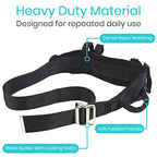 Vive Gait Belt (300lbs) Transfer Belt with Handles - Medical Nursing Safety Patient Assist - Bariatric, Elderly, Handicap, Physical Therapy - PT Gate Strap Quick Release Metal Buckle, Grabbing Teeth